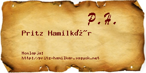 Pritz Hamilkár névjegykártya